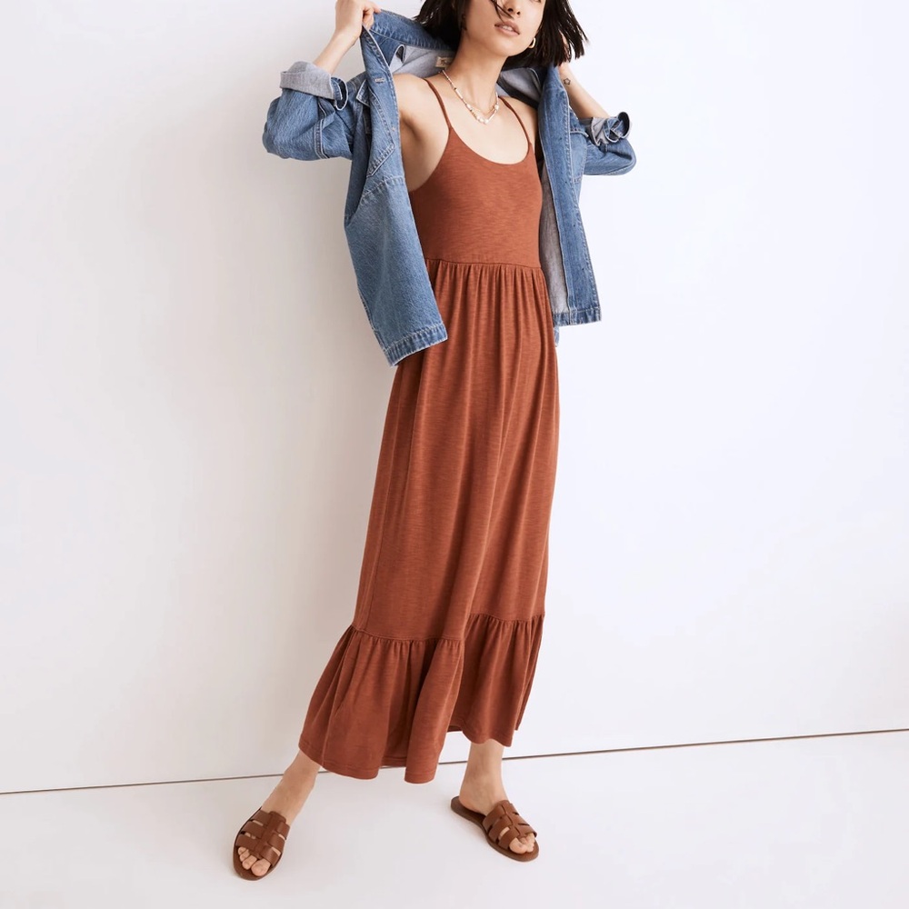 Madewell Triblend Cami Empire Tiered Midi Dress